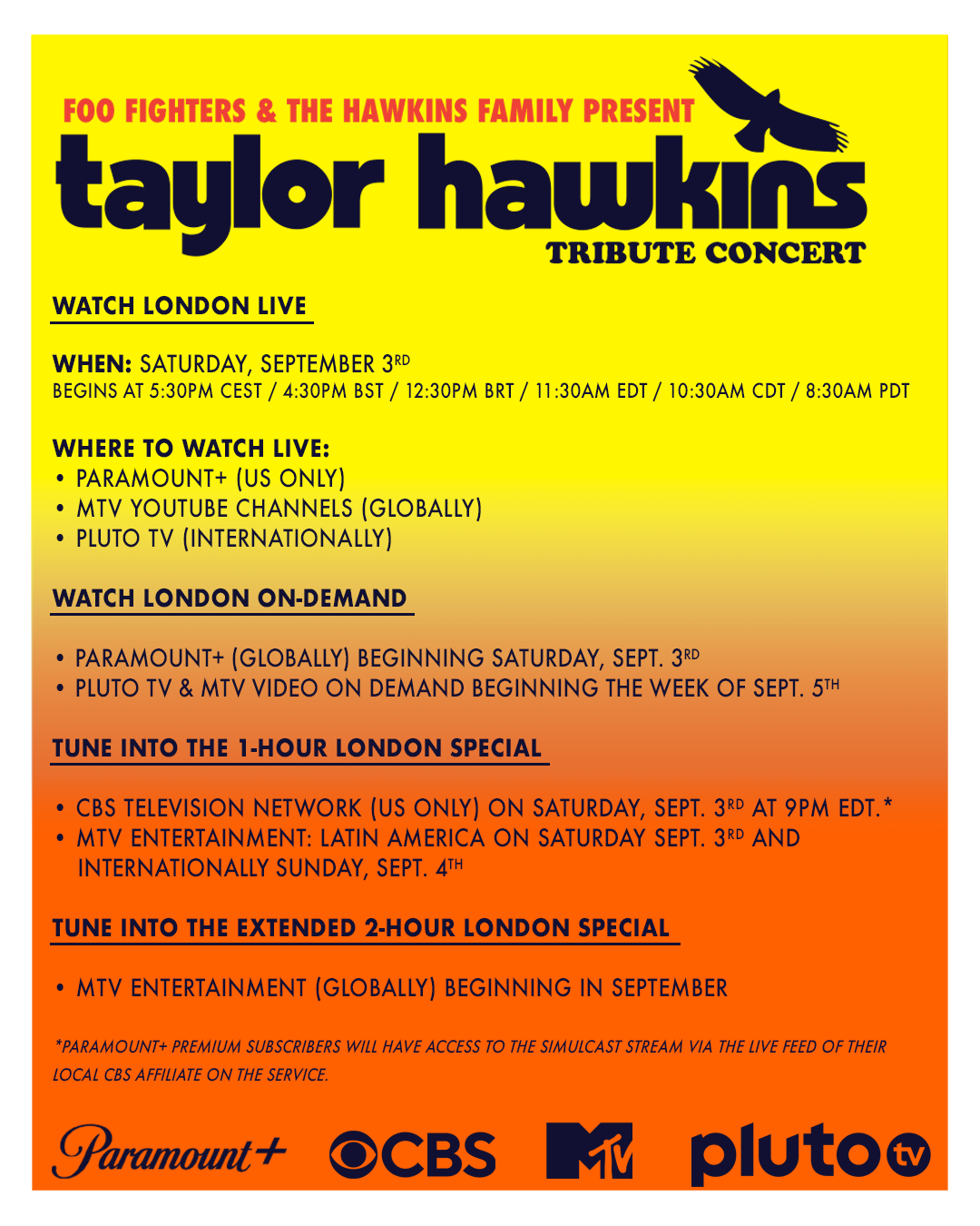 Paramount To Stream The Taylor Hawkins Tribute Concert From Wembley Stadium