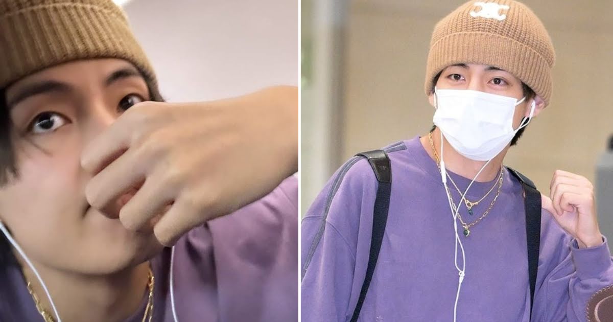 BTS’s V Is “Embarrassed” After His Arrival At Incheon Airport For The Most Unexpected Reason