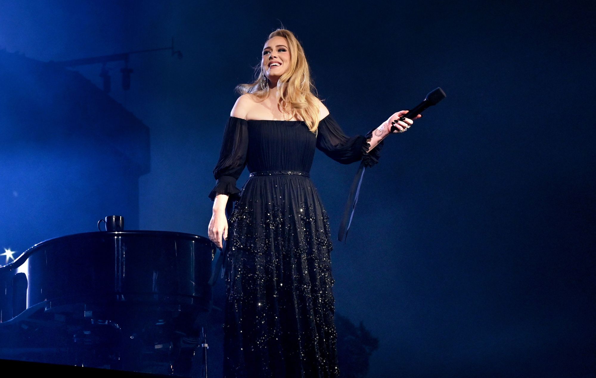 Adele gets emotional at Vegas show after spotting doctor who delivered her baby