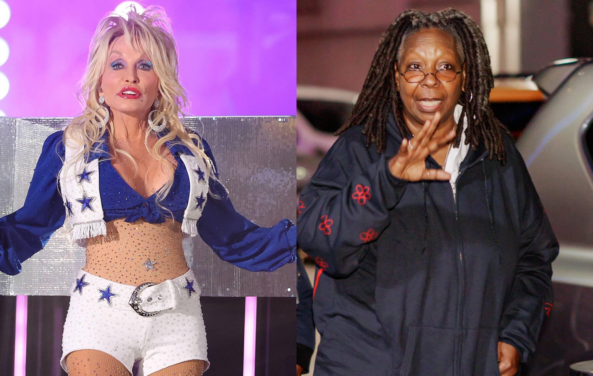 Whoopi Goldberg hits out at critics of Dolly Parton’s cheerleader outfit: “Bite me”