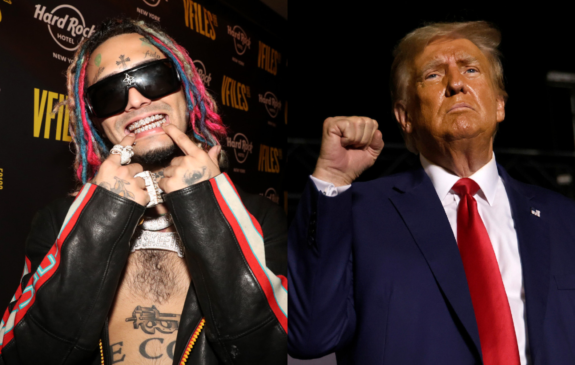 Donald Trump shouts out Lil Pump at a campaign rally in Florida