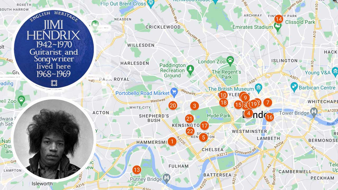 Jimi Hendrix’s London: an interactive map