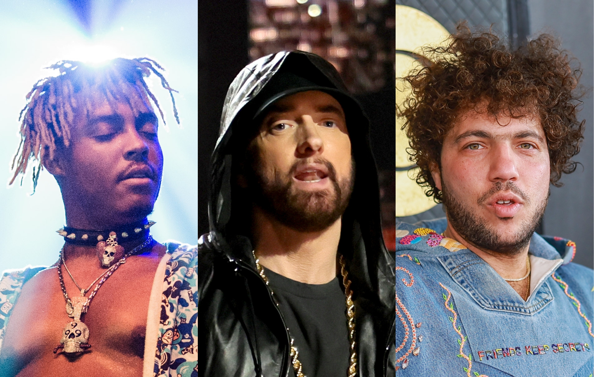 Listen to Juice WRLD, Eminem and Benny Blanco’s haunting ode to addiction ‘Lace It’