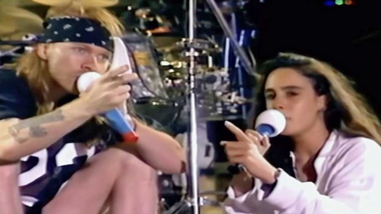 “If you see anyone throwing things, beat them up”: Watch Axl Rose berate a crowd in Argentina via his translator in 1992