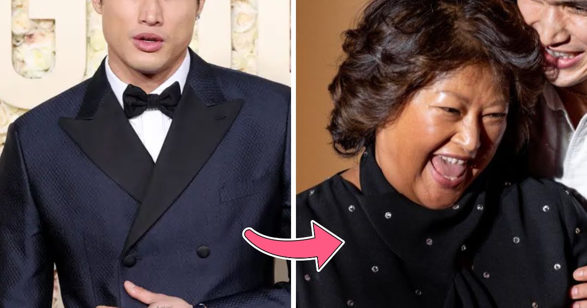 Korean American Actor Is Going Viral For Bringing His Mom To The “Golden Globes” Red Carpet