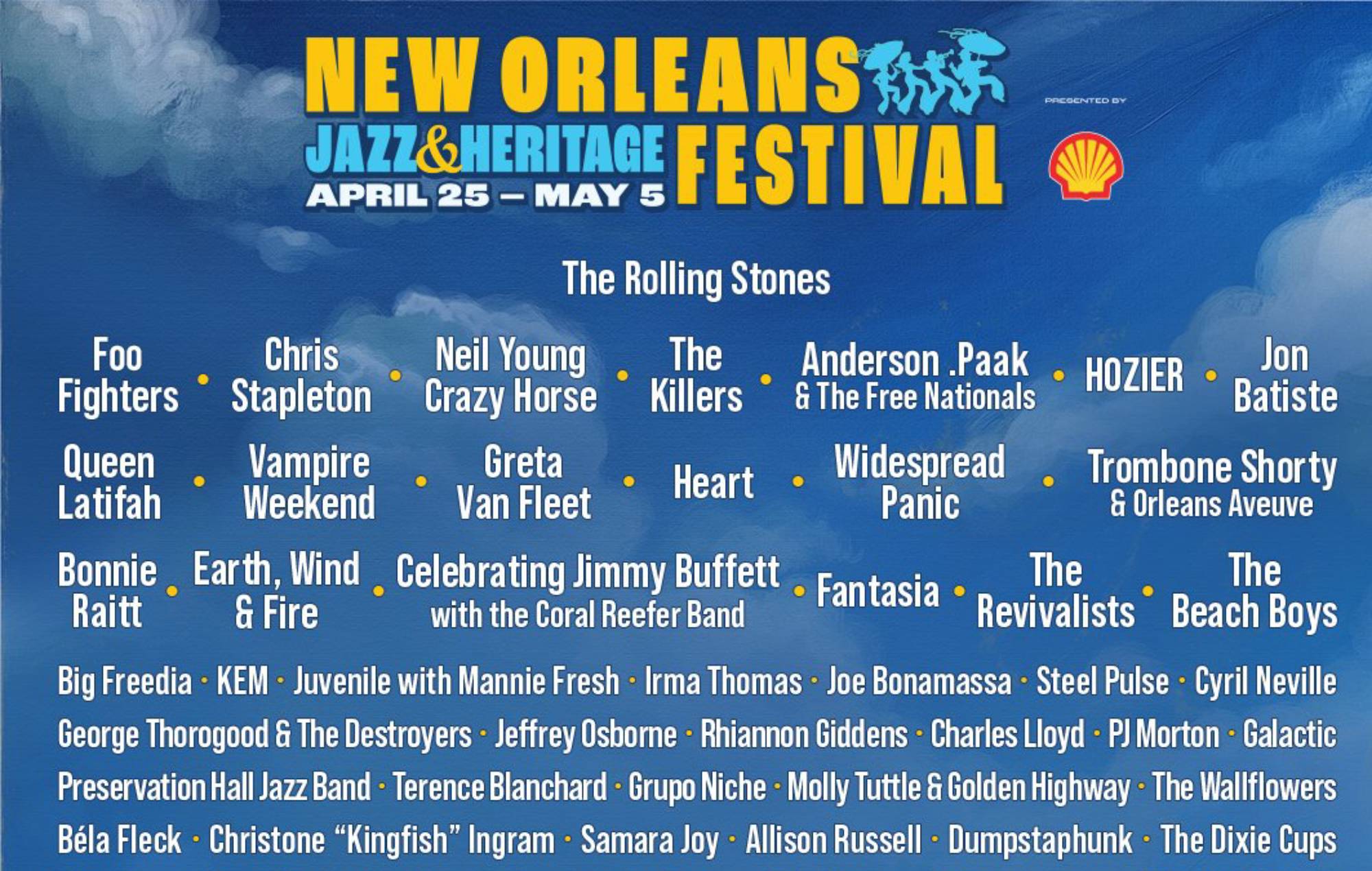 The Rolling Stones, Neil Young & Crazy Horse, Foo Fighters and more for stacked New Orleans Jazz Festival 2024