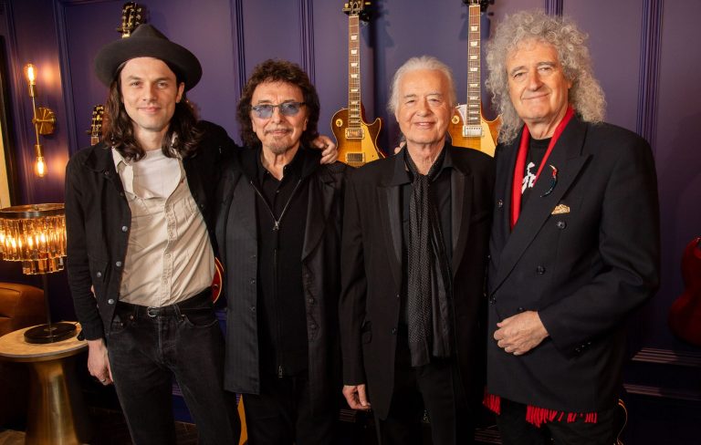 Brian May, Tony Iommi and James Bay join Jimmy Page to launch Gibson Garage London