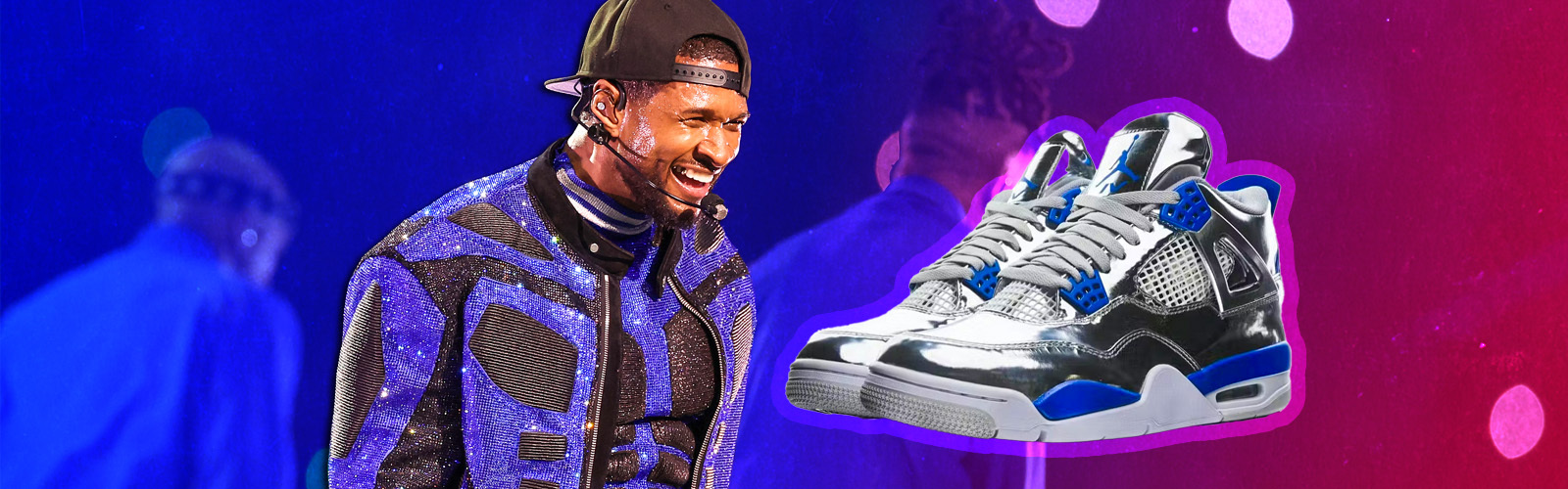 Everything We Know About Usher’s Custom Jordan 4s From The Super Bowl Halftime Show