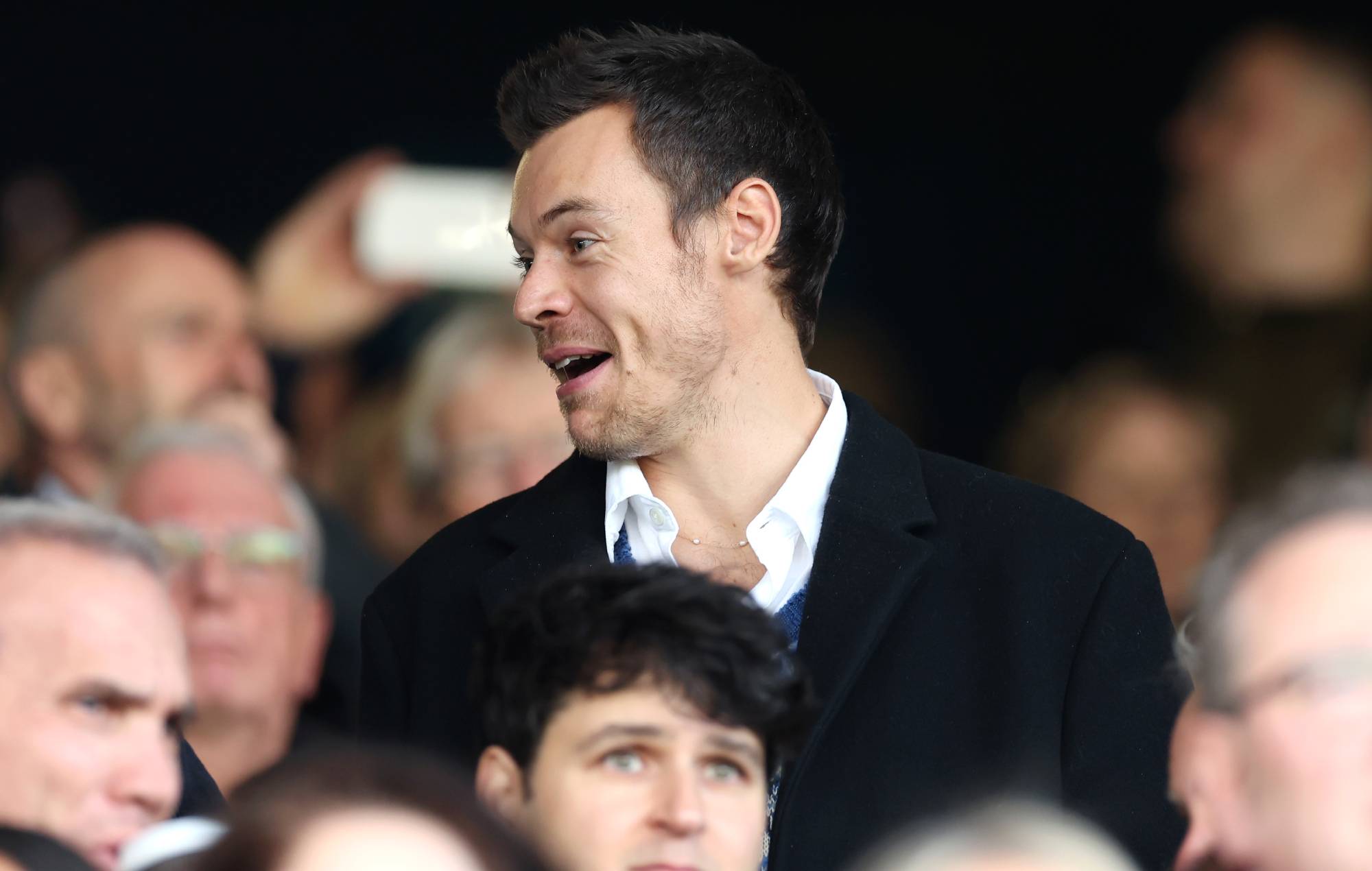 Harry Styles and Vampire Weekend’s Ezra Koenig attend Luton Town’s game against Manchester United