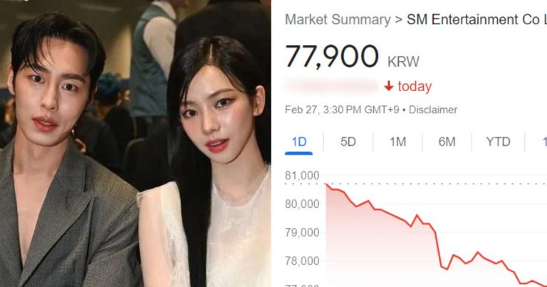 SM Entertainment Stocks Drop Following aespa Karina’s Dating News With Lee Jae Wook