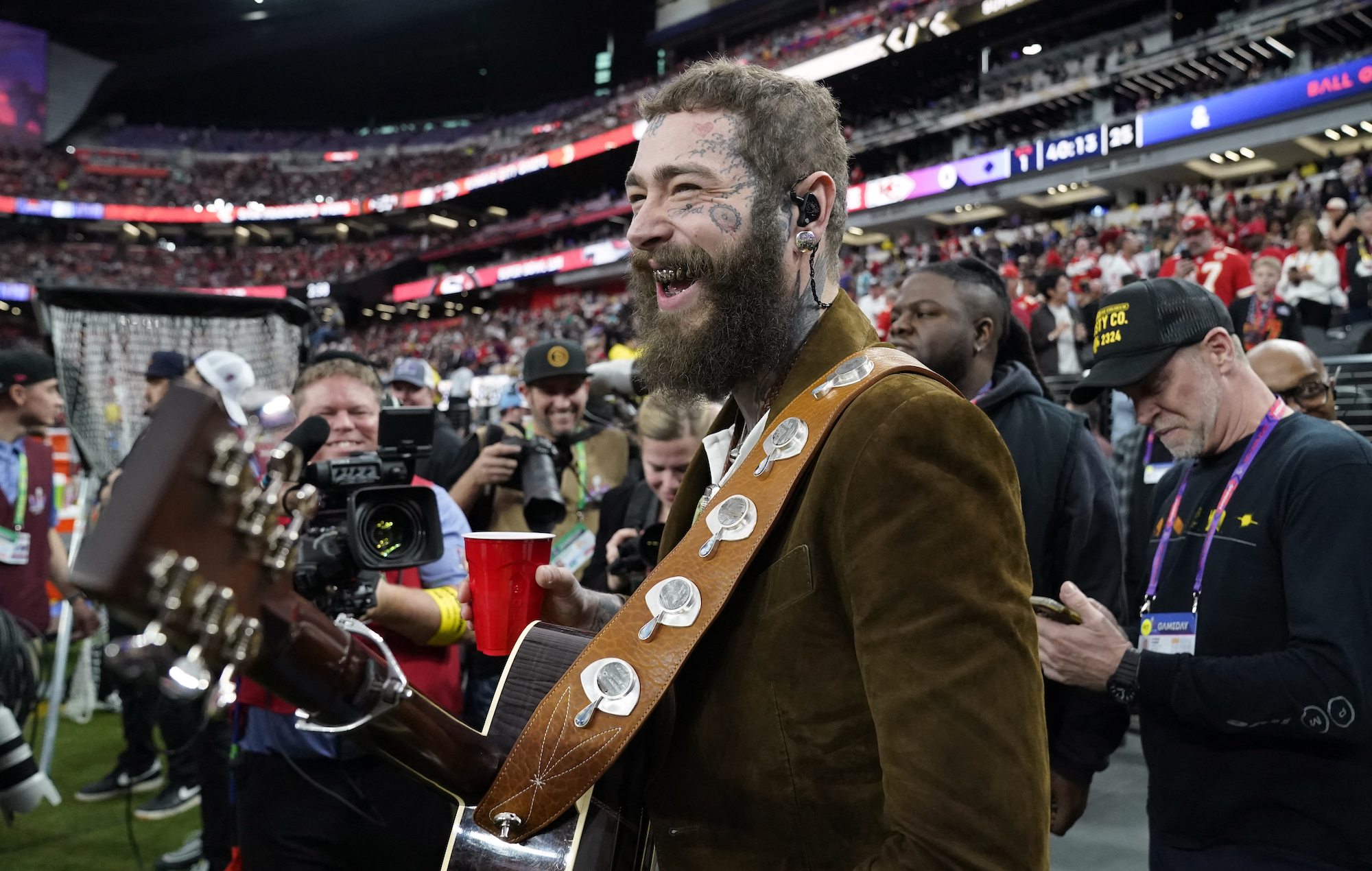 Watch Post Malone perform at Super Bowl 2024