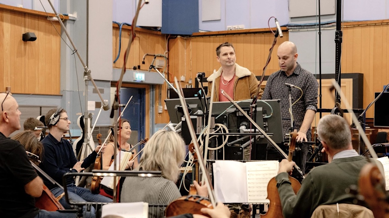 “I was very excited to get involved, it’s one of my favourite books of all time”: watch Muse’s Matt Bellamy work on a dramatic new original score for George Orwell’s 1984 at Abbey Road Studios