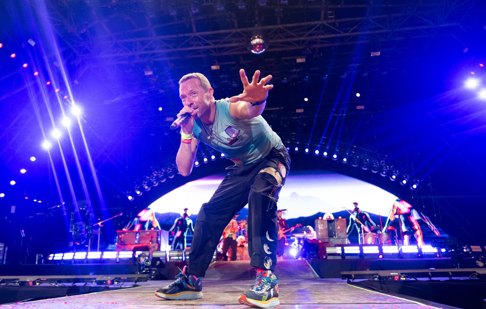 Glastonbury 2024: Watch Coldplay perform ‘My Universe’ with BTS projections
