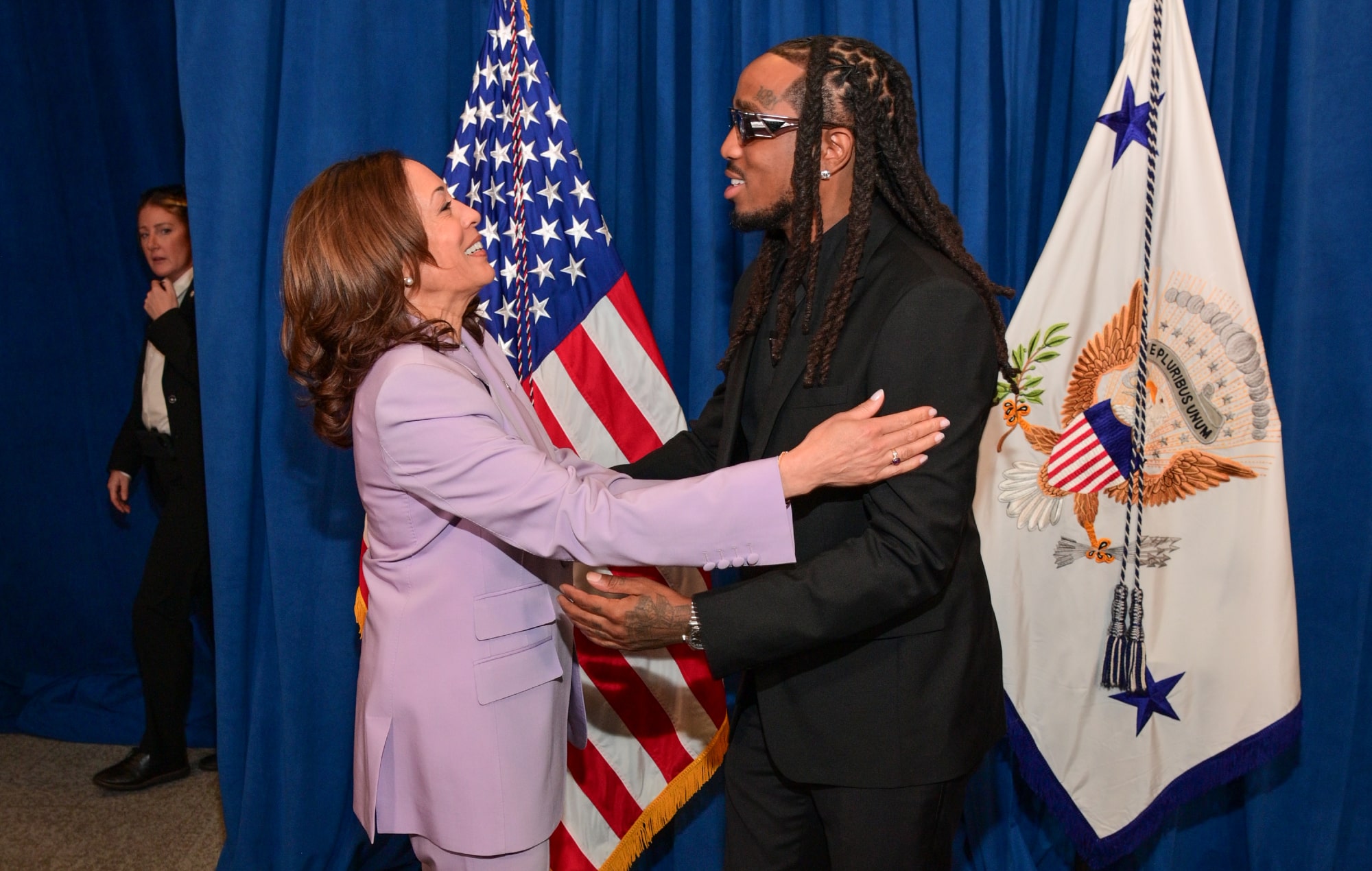 Quavo backs Kamala Harris for tackling gun violence at Atlanta rally