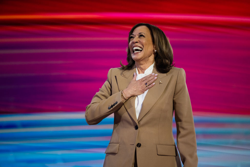 VP Kamala Harris Rocks A Tan Chloé Suit During Surprise Appearance On First Night of DNC, X Loves The Energy