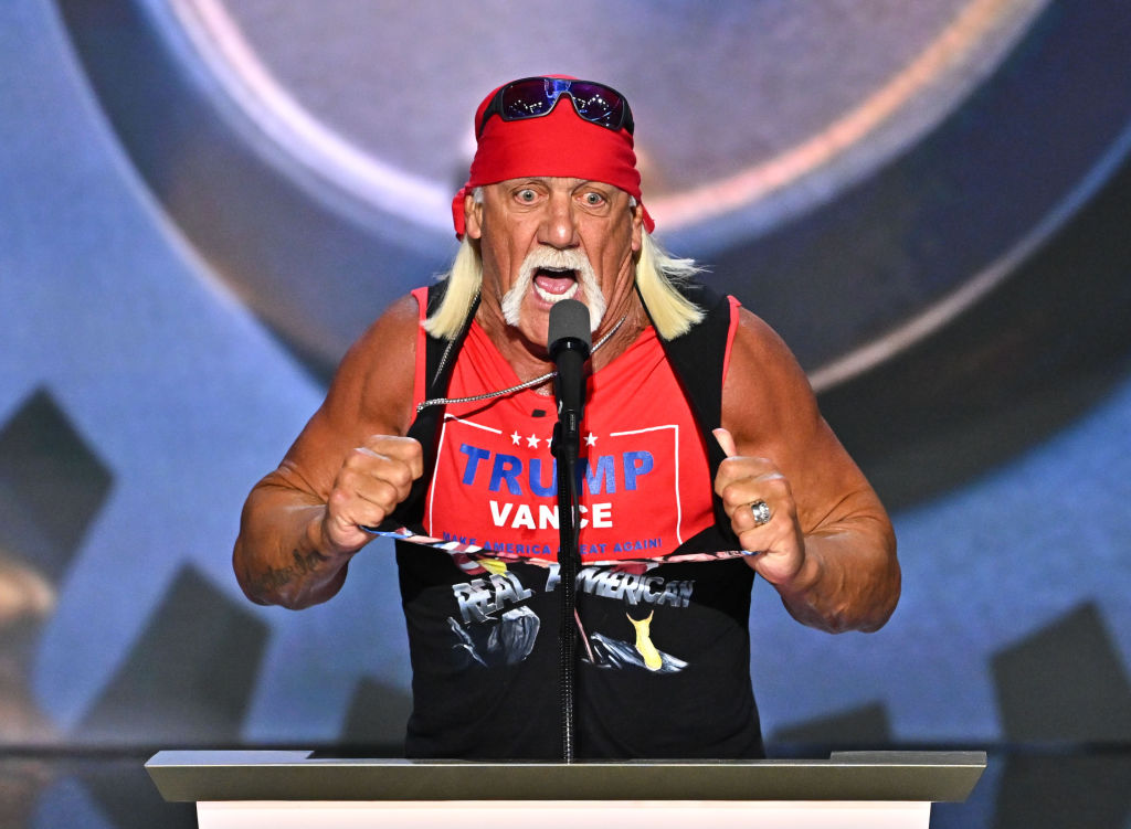 “Drunk” Hulk Hogan “Jokes” About Body Slamming VP Kamala Harris & Asks “Is She Indian?,” X Calls Him A Racist Jabroni