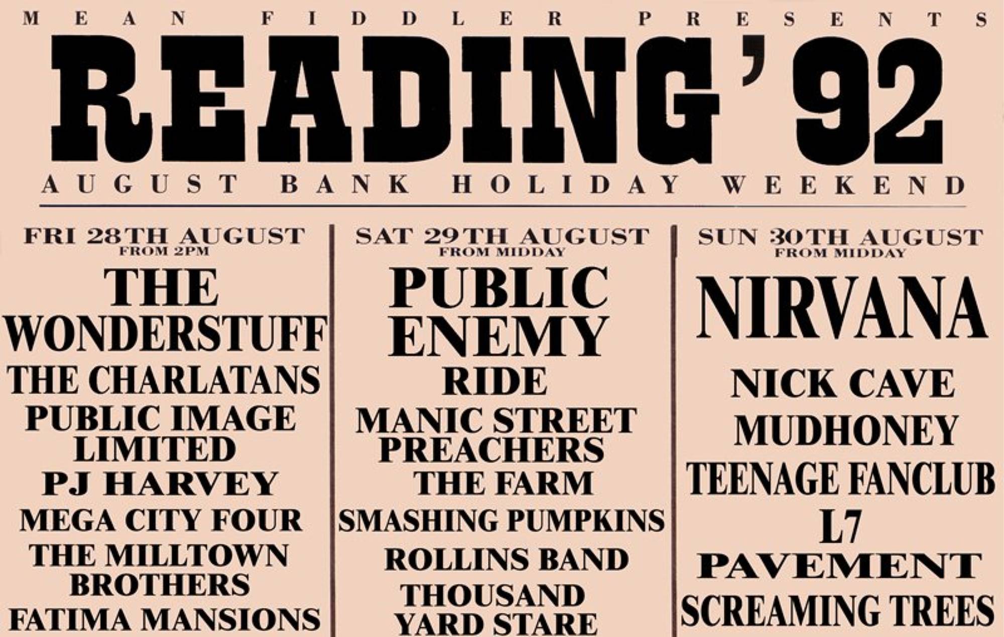 Every Reading & Leeds poster since 1989