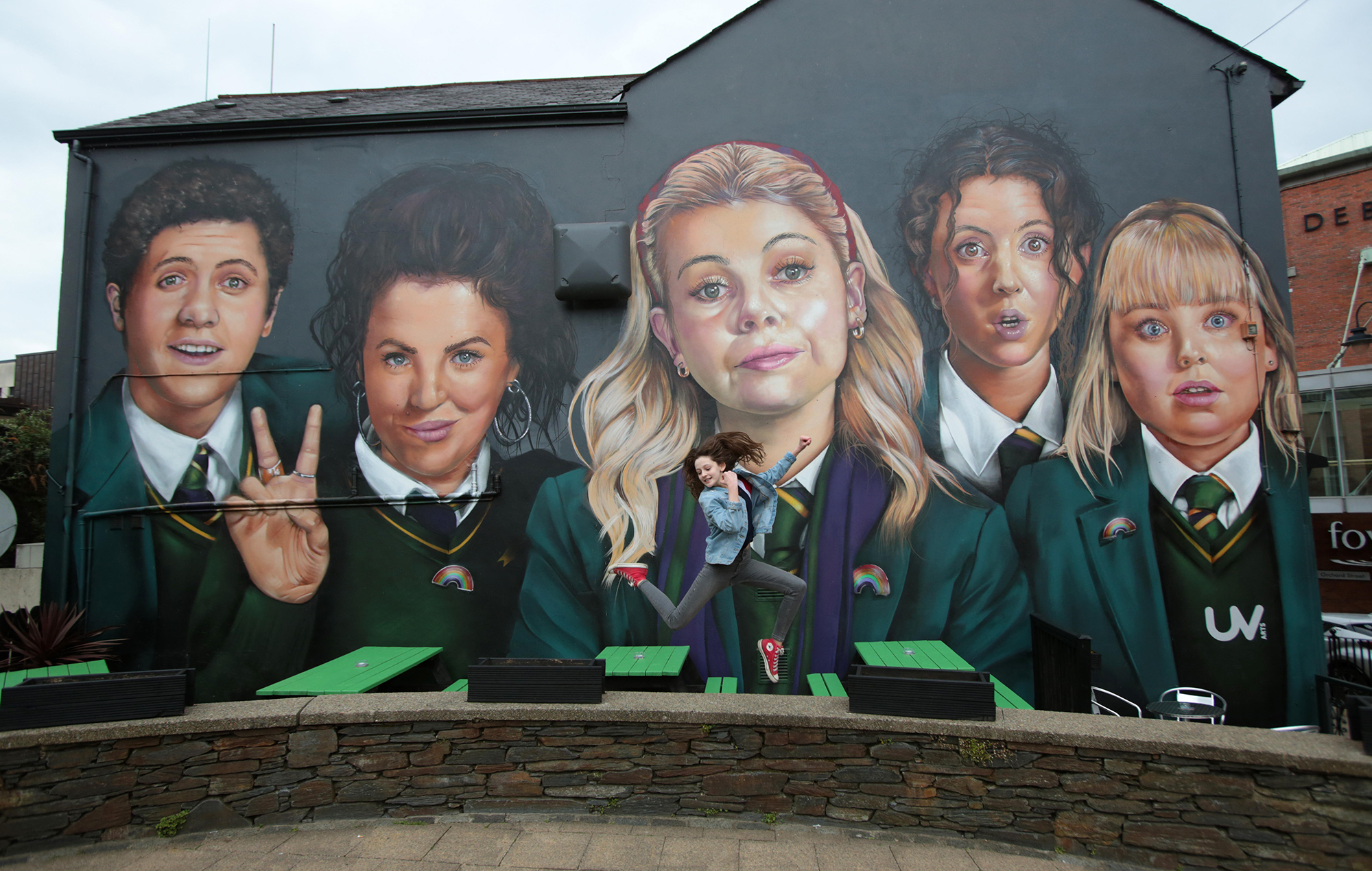 ‘Derry Girls’ mural “ruined” by newly installed bar canopy