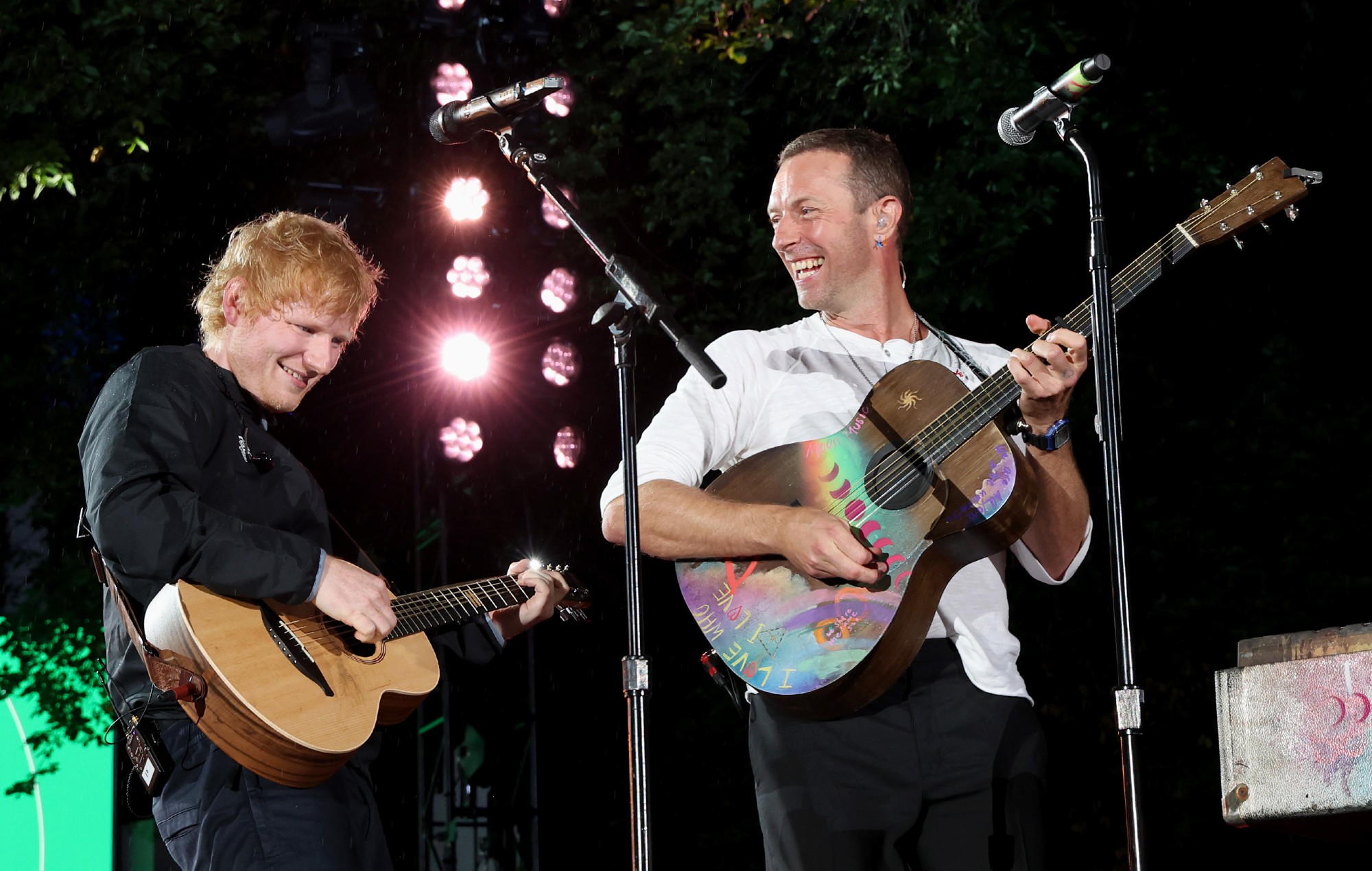 Watch Ed Sheeran and Coldplay’s Chris Martin play a surprise acoustic set at Global Citizen Fest