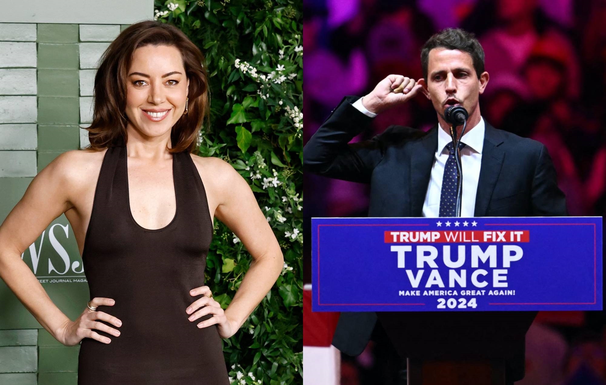 Aubrey Plaza tells comedian to “go fuck yourself” over Puerto Rico comment at Trump rally