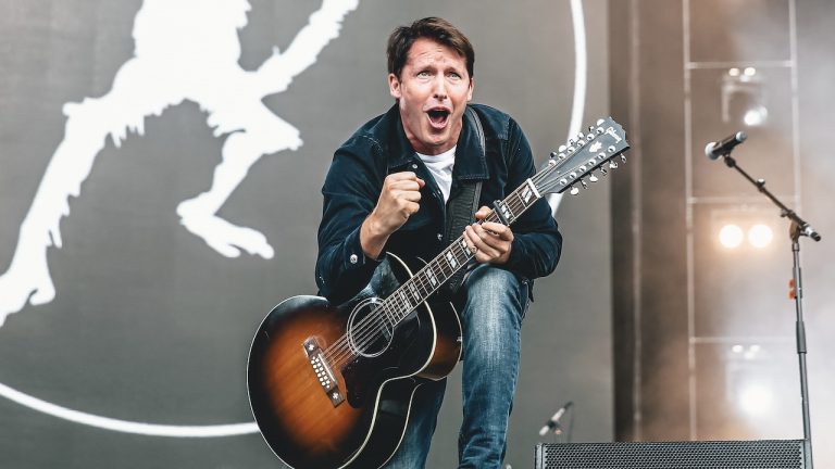 “I’ve always wanted to be a rock star. But to be in a band, you need friends.” Why singer/songwriter superstar James Blunt is raising his sons on a strict diet of AC/DC, Alice Cooper, Europe and Survivor