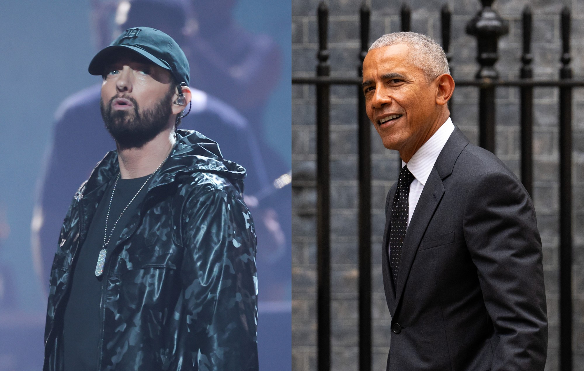 Obama raps ‘Lose Yourself’ verse at Kamala Harris rally after being introduced by Eminem