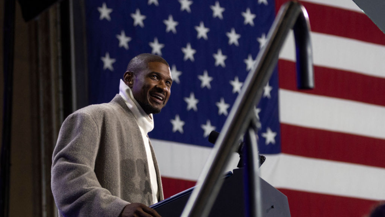 Usher Gets Fans Hype At Kamala Harris’ Early Voter Rally