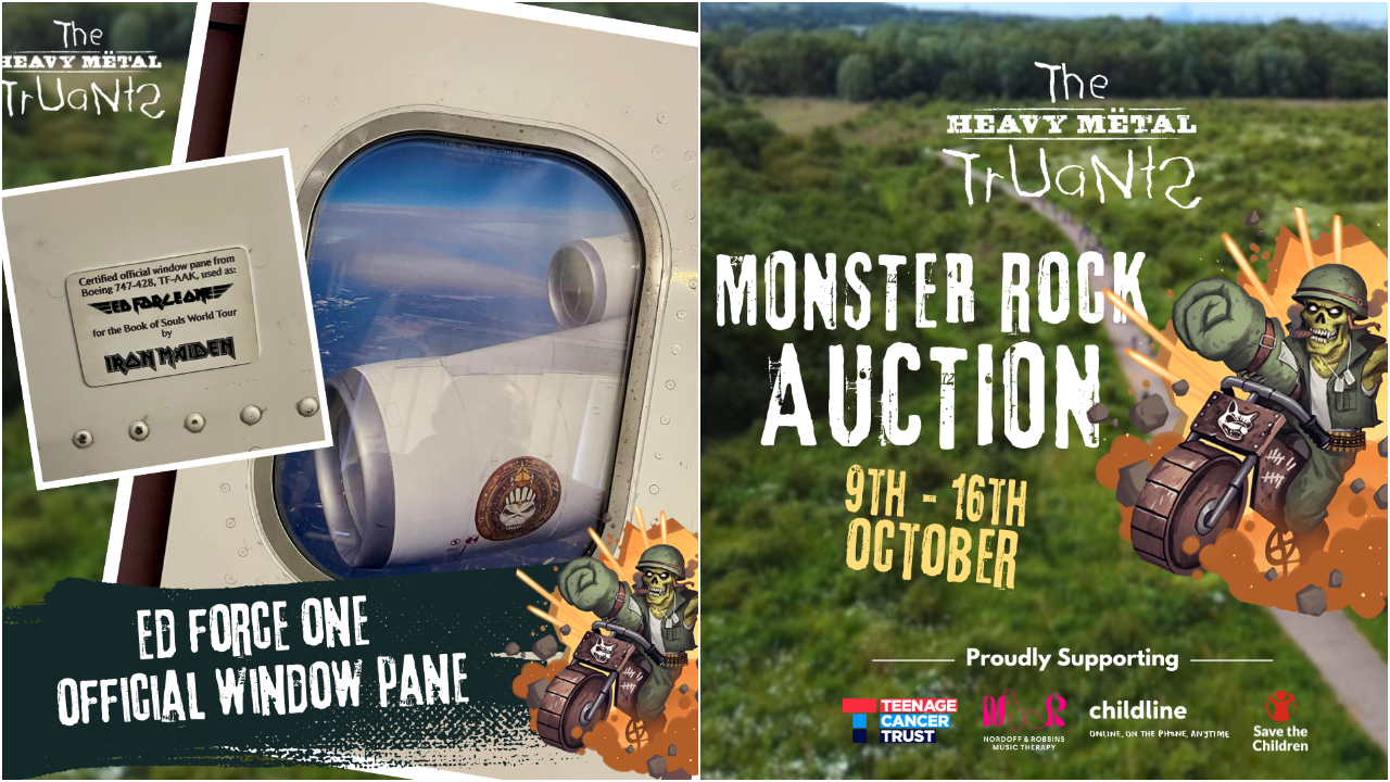 “This is a chance to own a piece of history!” Fancy owning a window pane from Iron Maiden’s Ed Force One plane? Check out the Heavy Metal Truants’ latest charity auction, but be quick, as it closes before midnight