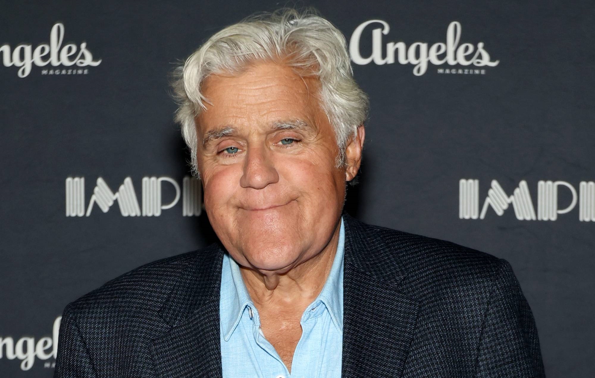 Jay Leno wears eye patch after falling down a hill in Los Angeles