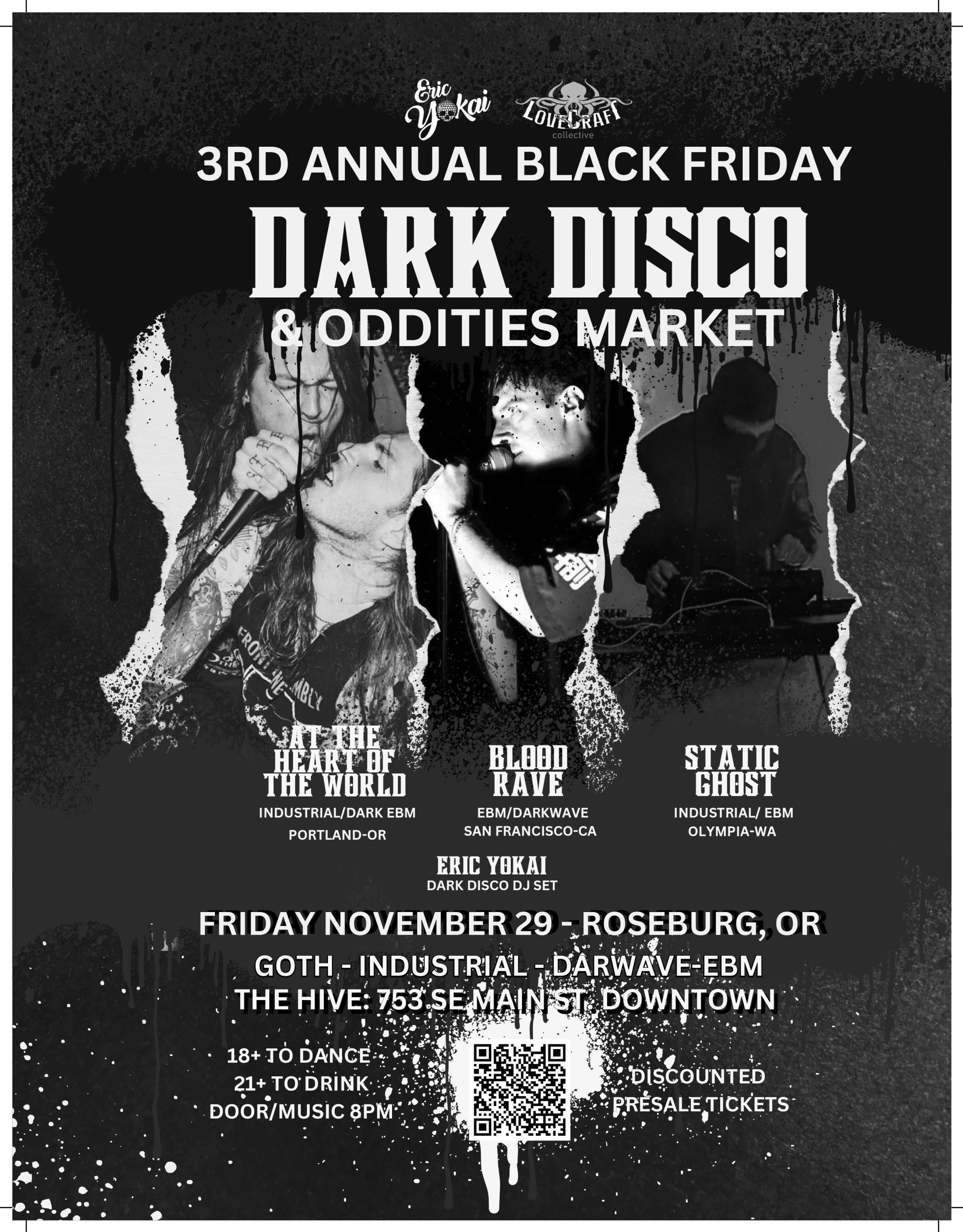 Dark Disco and Oddities Market to Hold 3rd Annual Black Friday Event with At The Heart of the World, Blood Rave, and Static Ghost