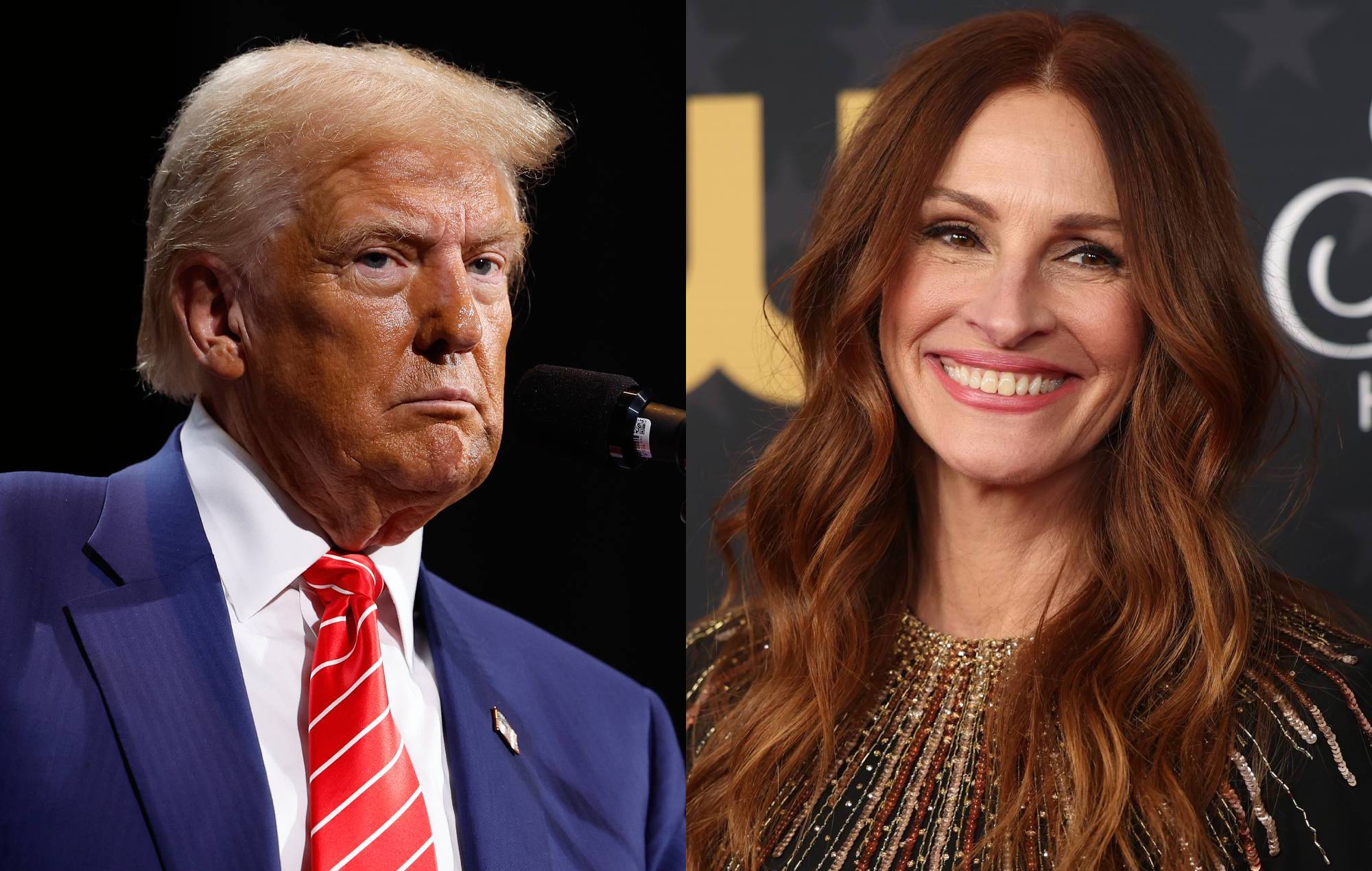 Donald Trump “disappointed” in Julia Roberts for narrating Kamala Harris ad