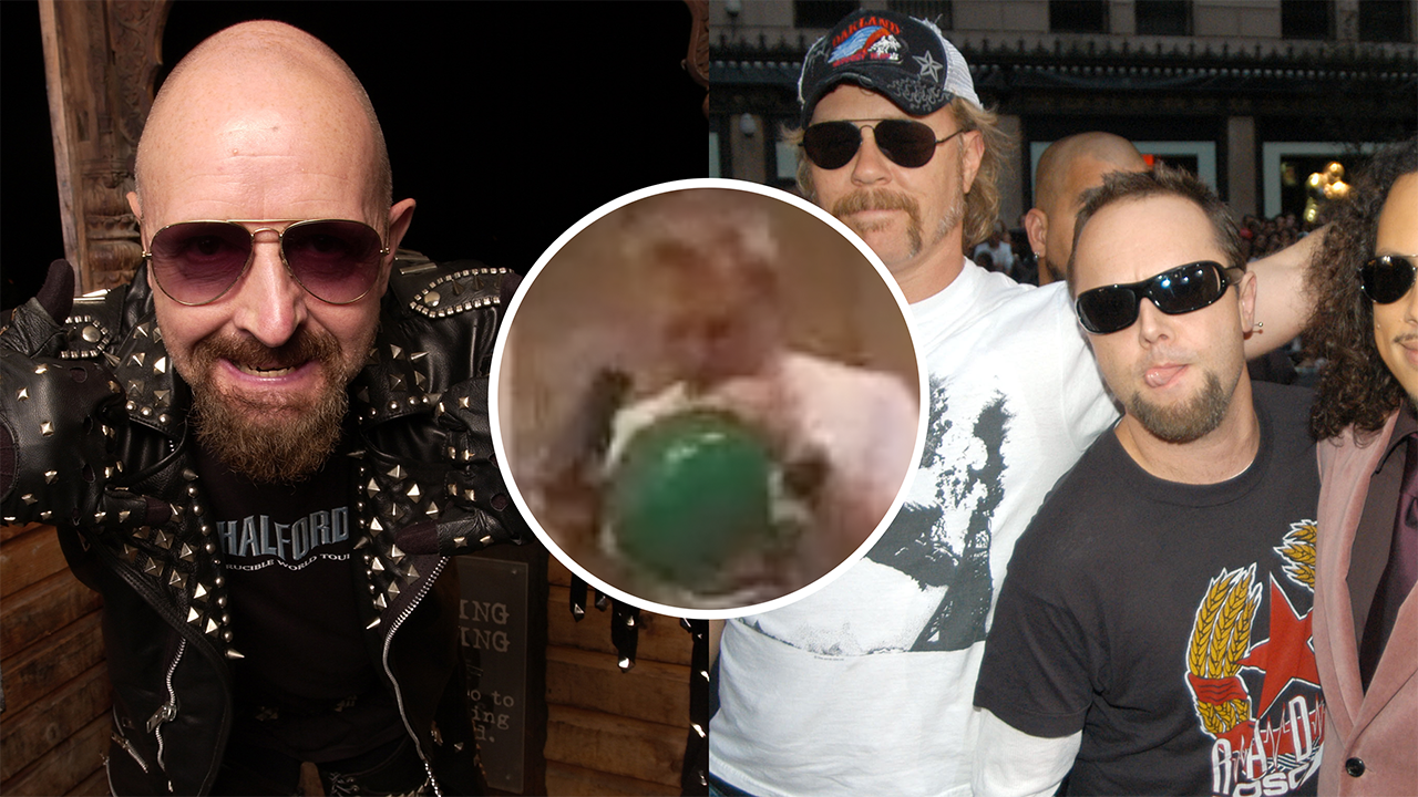 Watch Metallica’s James Hetfield playfully do his best Rob Halford impression with the help of a helium balloon during the making of St. Anger