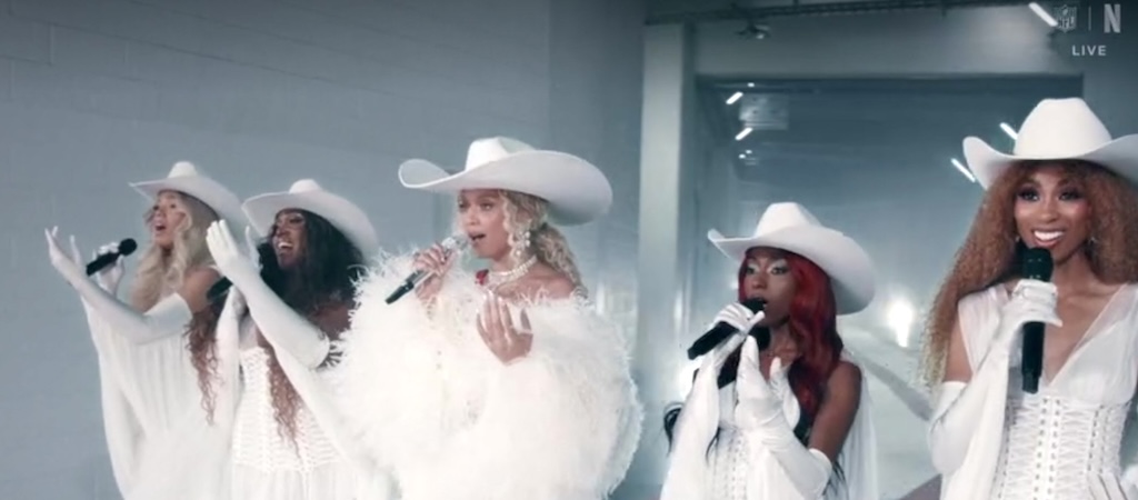 Beyoncé’s NFL On Netflix Halftime Show Included Spirited Performances Of ‘Blackbiird’ And ‘Texas Hold ‘Em.’