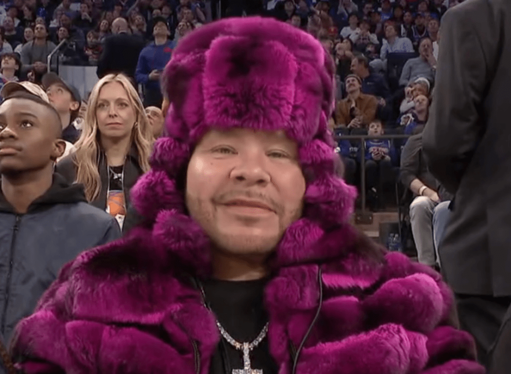 The Color Purple: Fat Joe Cooked Online For Fur Outfit At Knicks Game