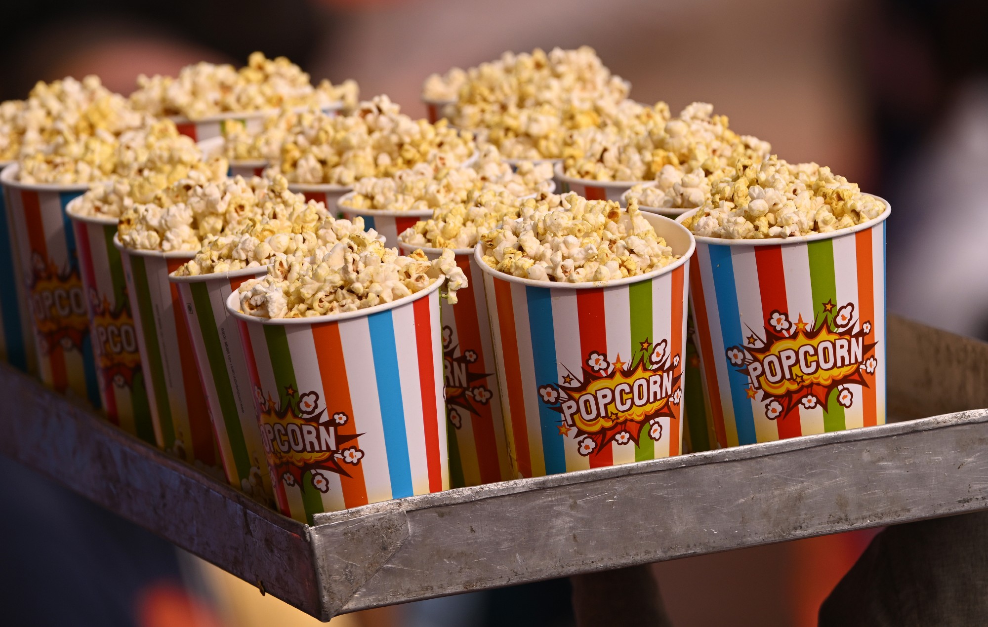 Cinemark held Bring Your Own Popcorn Bucket day and someone filled an entire nightstand