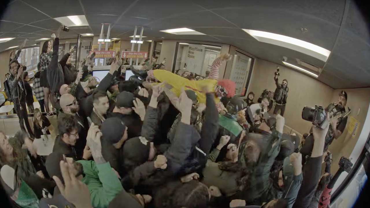 Watch: Punk band Knuckleheadz take over McDonald’s and play ‘F*** McDonaldz’ as Ronald McDonald crowd surfs