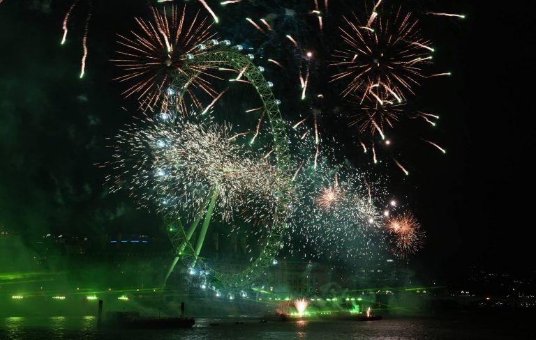 Watch the London Eye lit up in Charli XCX’s Brat Green for New Year’s Eve fireworks show