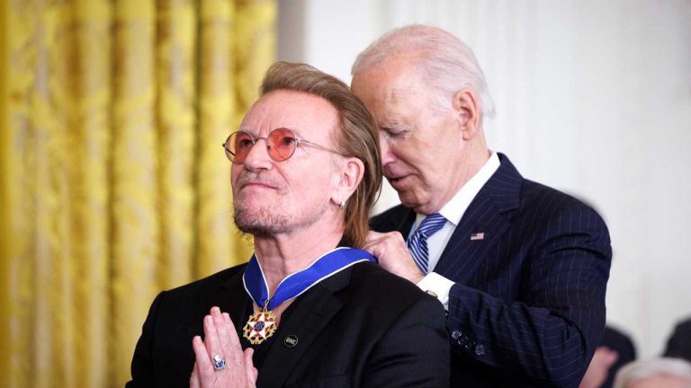 “Frontmen don’t do humble, but today I was”: Bono receives Presidential Medal of Freedom from Joe Biden