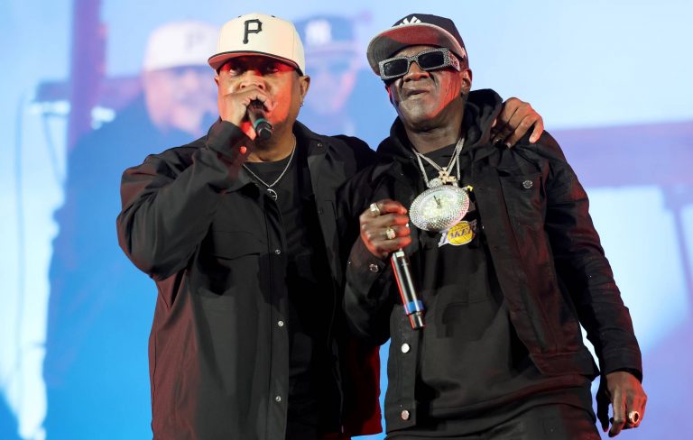 Public Enemy’s Flavor Flav and Chuck D visit families who lost their homes in the L.A. Wildfires