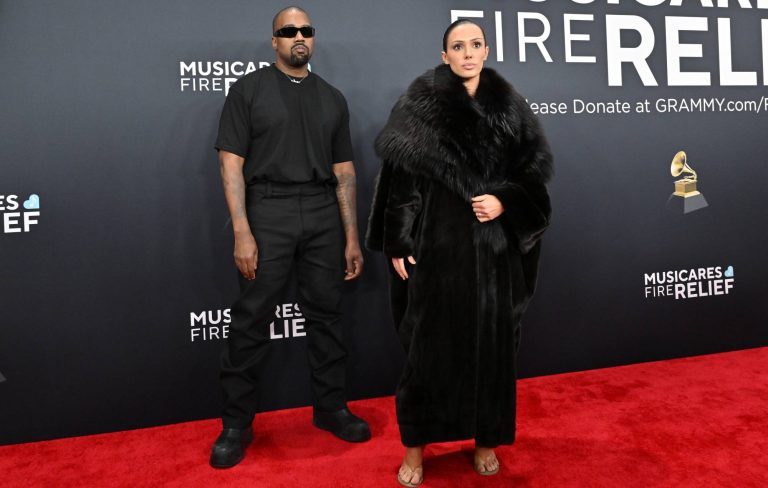Kanye West claims he and Bianca Censori “beat the Grammys” with naked dress stunt