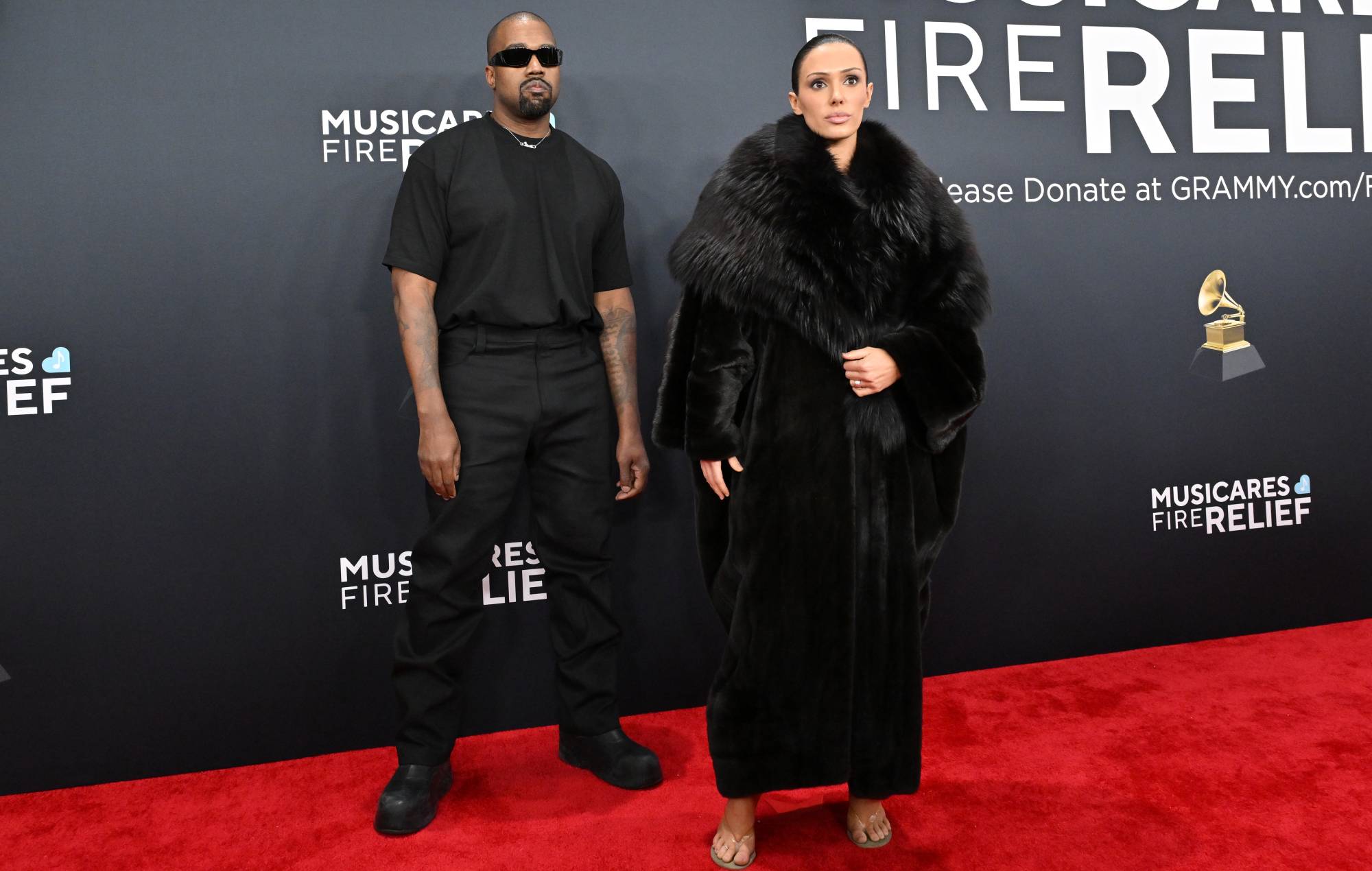 Kanye West claims he and Bianca Censori “beat the Grammys” with naked dress stunt