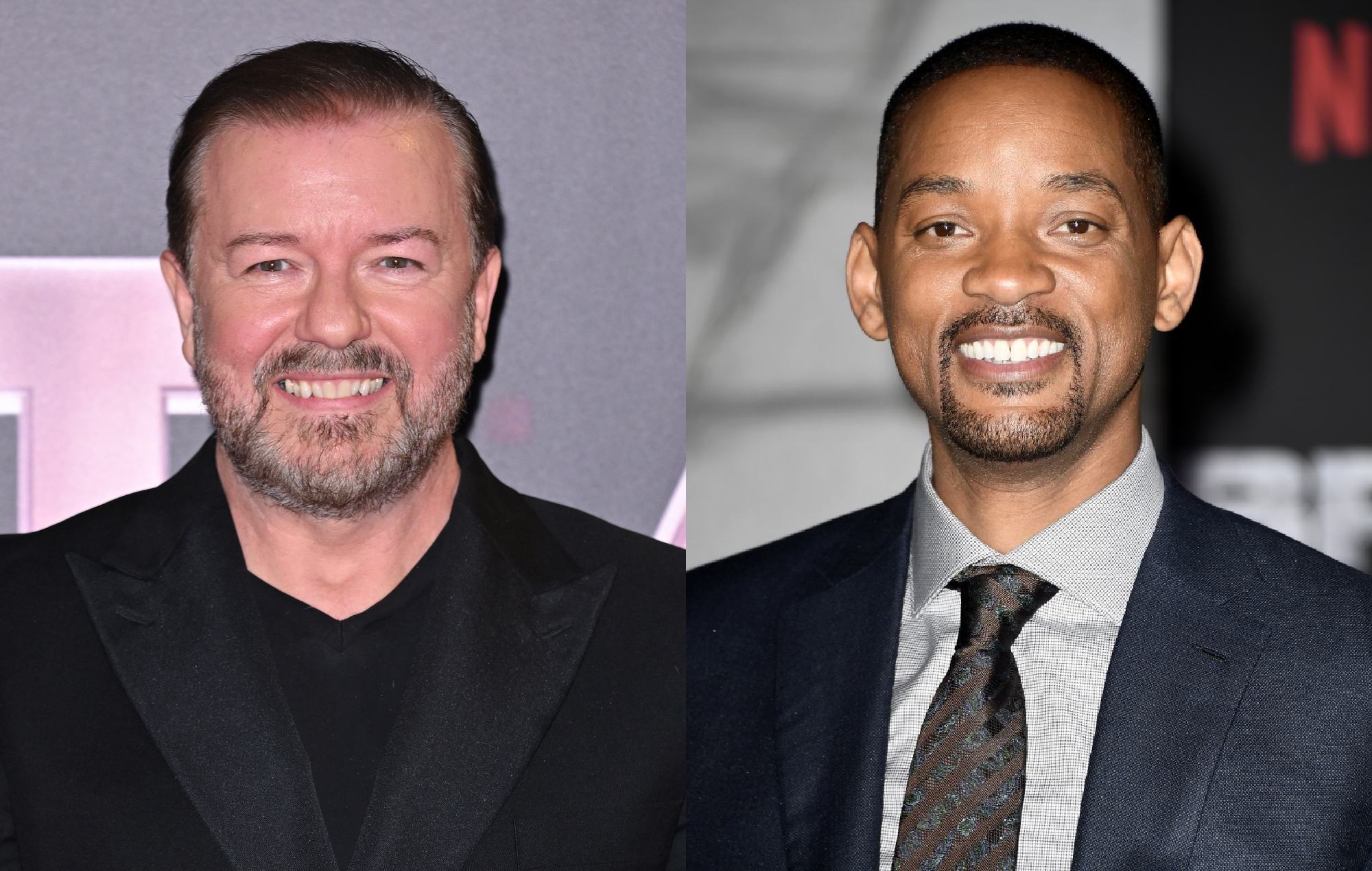 Ricky Gervais trolls Will Smith with “bald” joke about Jaden’s Grammys outfit