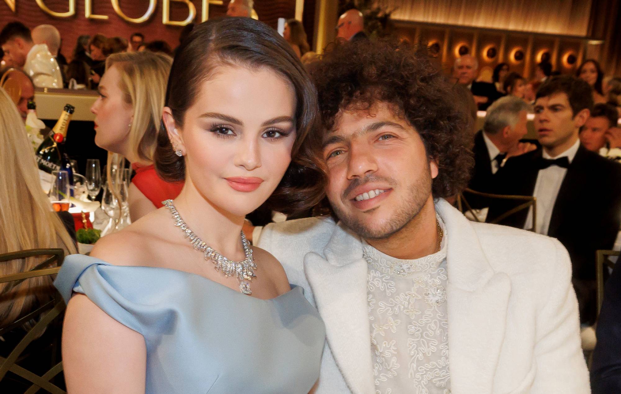 Benny Blanco surprises Selena Gomez with a bathtub full of nacho cheese for Valentine’s Day