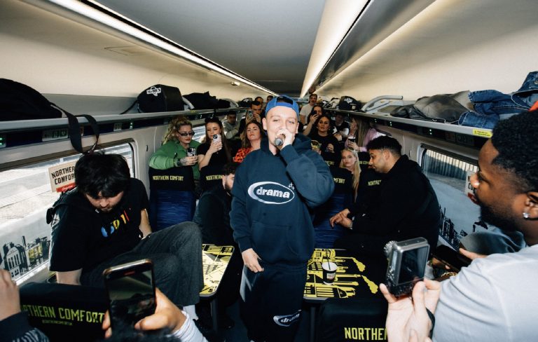 Watch Aitch play surprise “rave” set on train travelling across North of England