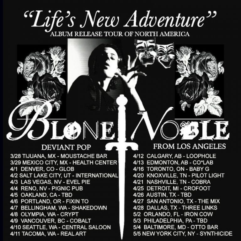 Blone Noble Takes his New Wave Swagger on The Road for “Life’s New Adventure” Album Release Tour of North America