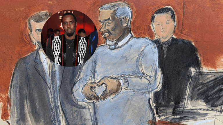From Bad Boy To Sad Boy: Diddy Throws Up A Heart In Courtroom Sketch