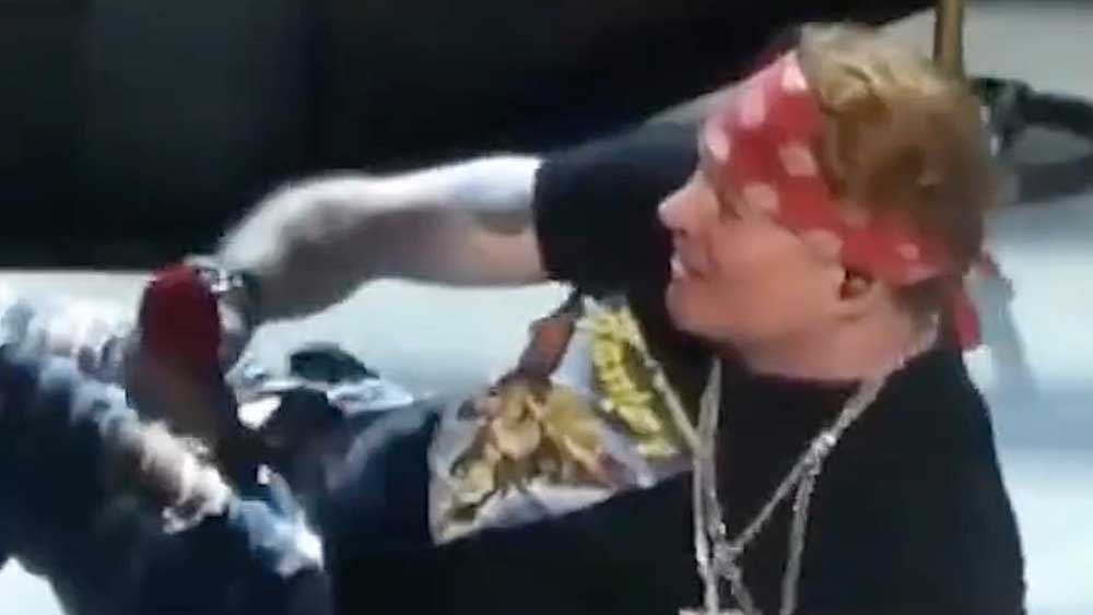 Guns N’ Roses release video showing all the times Axl Rose has fallen over onstage