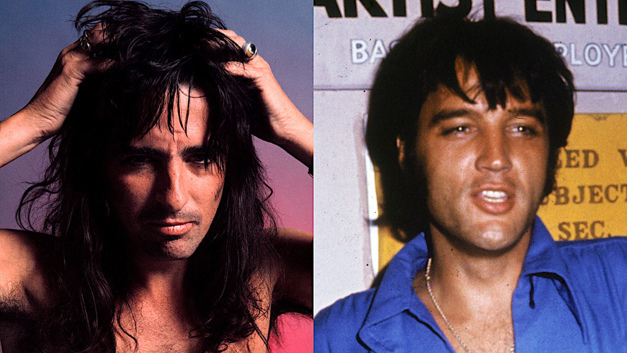 “I was on the floor, and he had his boot on my throat. I was like, That’s great Elvis, that’s great.” The surreal story of the night Alice Cooper met Elvis Presley