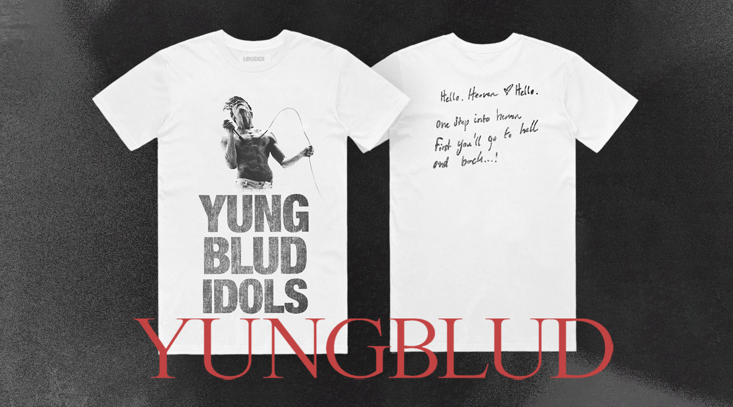Grab your exclusive Louder x Yungblud T-shirt featuring handwritten lyrics by Dominic Harrison