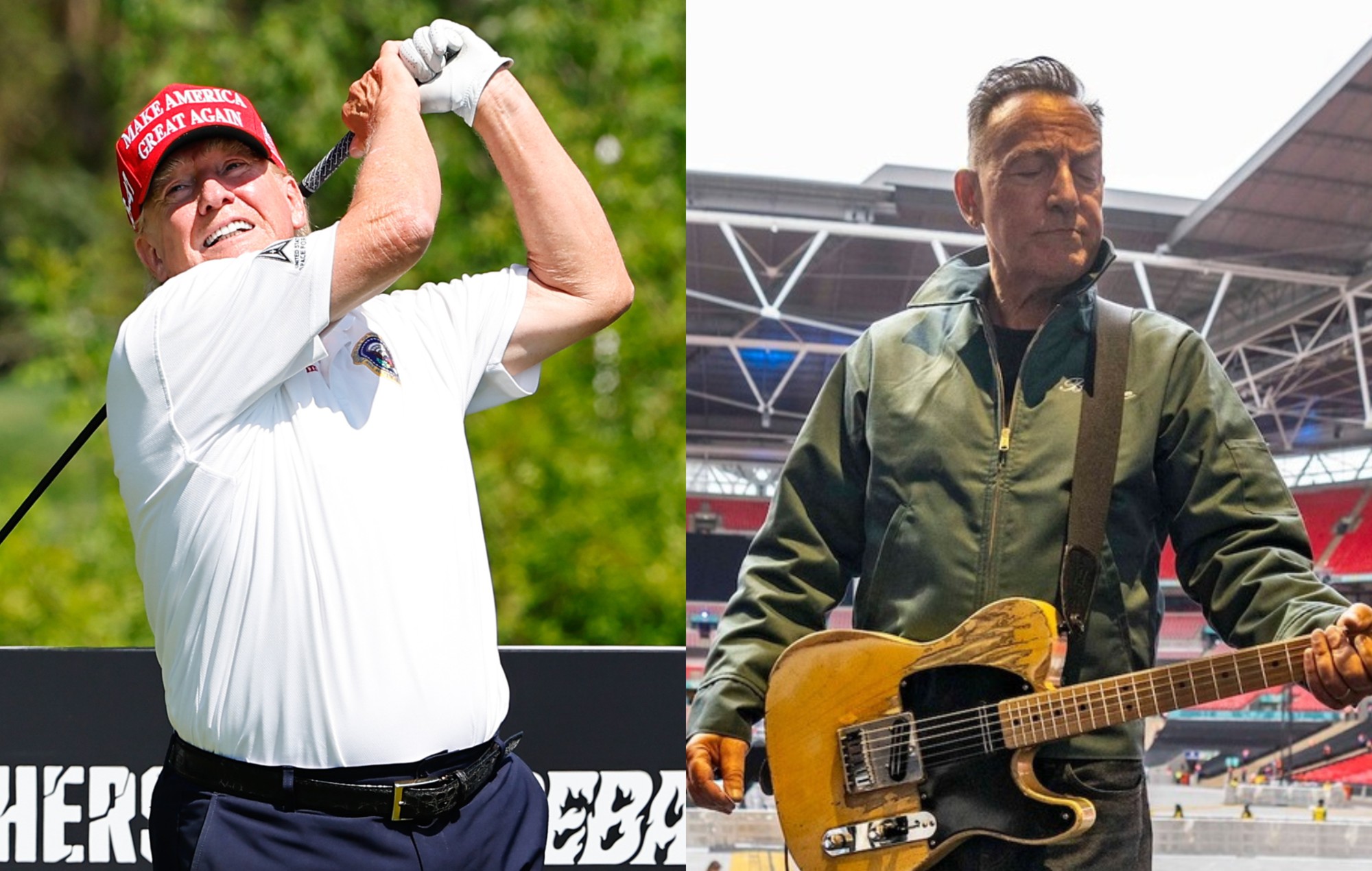 Trump shares bizarre fake clip of himself attacking Bruce Springsteen with a golf ball